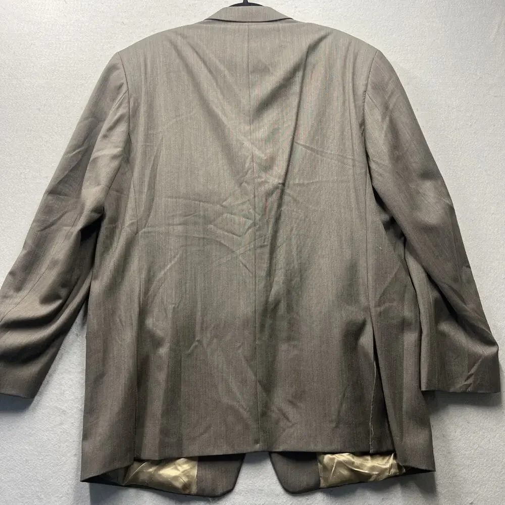 Calvin Klein Mens 48L Brown Wool Sport‎ Coat Blazer Woolmark Lined